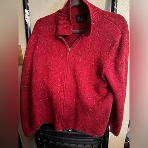 Crazy horse Liz Claiborne red sweater  PXL zipper detailing